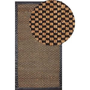 GERCE - Laagpolig vloerkleed - Zwart/Beige - 80 x 150 cm - Jute