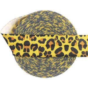 Elastisch biaisband - Panter print - 20 mm - 5 meter - elastiek - afwerkingsband kleding - Biesband