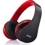 WISEQ Draadloze Koptelefoon Voor Kinderen - Bluetooth 5.0 - Zwart-Rood - Kinderkoptelefoon - Verstelbaar