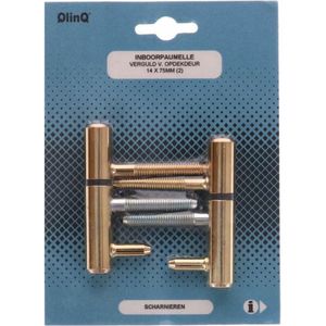 INBOORPAUMELLE - VERGULD VOOR OPDEKDEUREN - 12 X 75 MM - 2 STUKS