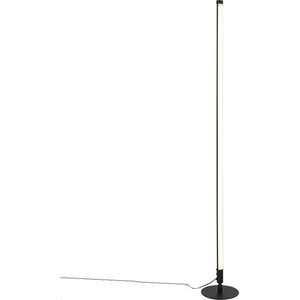 QAZQA line up - Moderne Dimbare LED Vloerlamp | Staande Lamp met Dimmer - 1 lichts - H 120 cm - Zwart - Woonkamer | Slaapkamer | Keuken