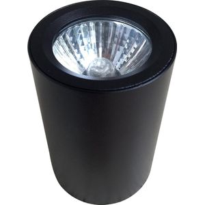 Xtra Warm Led strakke opbouwspot-60mm rond-88 mm hoog-zwart-led verlichting-GU10 fitting