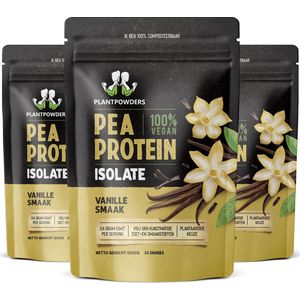 Plantpowders - Plantaardige Eiwitshake - Proteïne Poeder - Eiwitpoeder - Vegan Proteïne Shake - Vanille - 3 x 1000 gram (99 shakes) - Vrienden Voordeelbundel