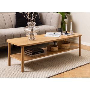 Salontafel Rechthoek - Naturel Eiken Fineer - 150x50x42cm - Giga living