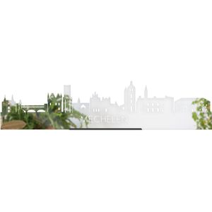 Standing Skyline Mechelen Spiegel - 60 cm - Woondecoratie design - Decoratie om neer te zetten en om op te hangen - Meer steden beschikbaar - Cadeau voor hem - Cadeau voor haar - Jubileum - Verjaardag - Housewarming - Interieur - WoodWideCities