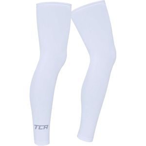 TCA Beenmouwen met UPF 50+, anti-lip, alle seizoenen fietsen beenwarmers voor mannen en vrouwen voor fietsen, hardlopen, wandelen, basketbal - volledige beencompressiemouw, Zwart, S