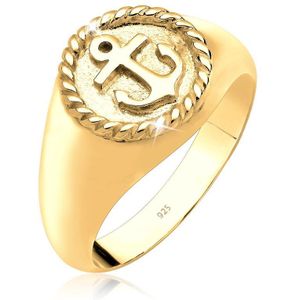 Elli Dames Ring Dames Maritiem Anker Signet Ring in 925 Sterling Zilver