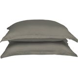 Coco & Cici - Bamboe Kussensloop 80 x 40 cm - Kussenhoes - Olijfgroen - 100% Eco Bamboe - Volant 2 cm - 1 stuk