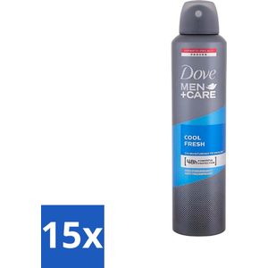 Dove - Deodorant - Spray Men+Care Cool Fresh - Verfrissend en langdurige bescherming - 250 ml - Bulkverpakking - 15 stuks