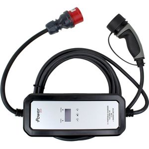 Ratio - mobiele thuislader Power Box | Electrische & Hybride verstelbare thuislader | Type 2 - CEE stekker | 11 kW | Fase 3 - Verstelbaar 6A-16A | 5 meter
