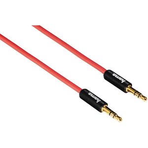 Hama Aux-kabel - Audio kabel - 3,5mm jack - 3,5mm jack kabel - Aux aansluiting - Compatibel met standaard 3,5mm audio-aansluitingen - 0,5 meter - Rood