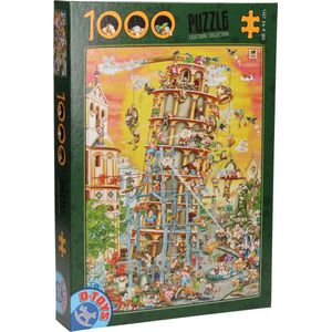 Toren van Pisa Cartoon  Puzzel 1000 Stukjes