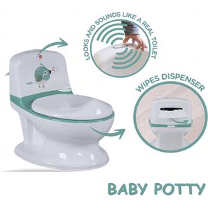 Baby Toilet Potje Realistisch Geluid Doorspoelen, Toilet Training voor Jongens en Meisjes, Stabiel, Comfortabel, Verwijderbaar Bakje. Ideaal eerste toilet.