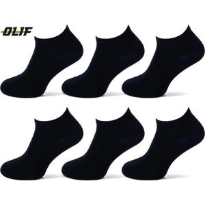 Hoogwaardig Bamboe sneaker sokken | Bamboe Unisex sokken | Maat 43-46 | 6 paar - Zwart - Maat 43-46| Olif Socks