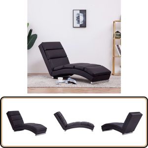 vidaXL Chaise Longue - Kunstleer - Bruin Chaise Lounge - Bruine Fauteuil - Loungestoel - Kunstleder - Modern Design