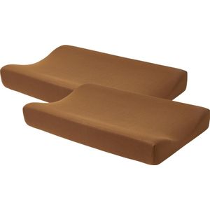 Meyco Baby Uni aankleedkussenhoes - 2-pack - camel - 50x70cm