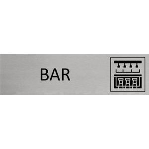 CombiCraft deurbordje Bar in zilver met tape - 165 x 45 mm