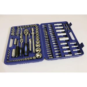 EIZEN KRAFT DOPPENSET/SLEUTELSET 108-DELIG 1/4"" + 1/2"" PROFISET GEREEDSCHAPSKIST