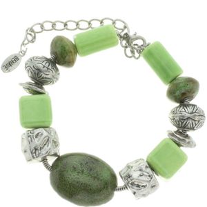 Behave Armband met groene keramieke kralen