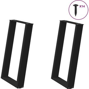 vidaXL Eettafelpoten - U-vormig - 50x72-73 cm - Zwart Eettafelpoten - Tafelpoten - Zwarte Tafelpoten - Industriële Tafelpoten - Metalen Tafelpoten