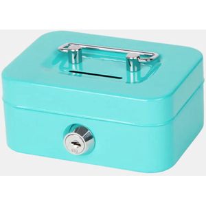 Geldkist (Money box) met sleutel, L11 x B8 x H5 cm - Groen