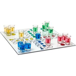 relaxdays Drankspel Ludo - partyspel - dobbelspel - 2 tot 4 personen