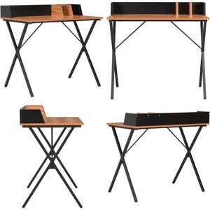 vidaXL Bureau 80x50x84 cm zwart en bruin - Computertafel - Computertafels - Computerbureau - Computerbureaus