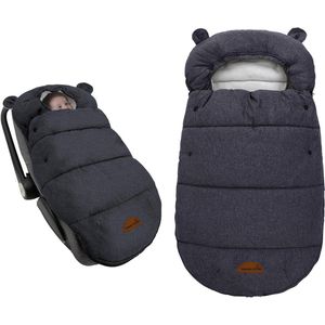 Winter Babyvoetenzak - Warm, Waterdicht, Universeel - 1 stuk - Zwart - Thermofleece