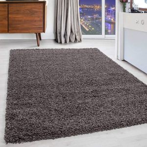 Hoogpolige Vloerkleed Plus Shaggy Taupe 80 X 150 Cm