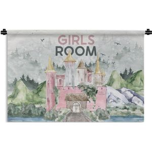 Wandkleed - Wanddoek - Spreuken - Quotes - Meisje - Girls room - Kids - Baby - Meiden - 150x100 cm - Wandtapijt