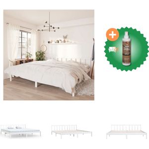 vidaXL Bedframe - Grenenhout - 205.5 x 205.5 x 69.5 cm - Geschikt voor matras van 200x200 cm - Bed - Inclusief Houtreiniger en verfrisser