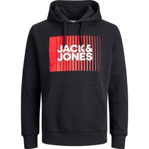JACK & JONES Corp logo sweat hood play regular fit - heren hoodie katoenmengsel met capuchon - zwart - Maat: XXL