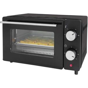 DCG Vrijstaande Elektrische Oven 10 Liter met Timer en Automatisch Uitschakelen - Hete Lucht - 650W - Zwart