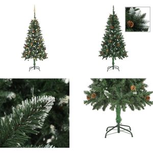 vidaXL Kunstkerstboom met LED's en kerstballen 150 cm - Kunstkerstboom - Kunstkerstbomen - Kerstboom - Kerstdecoratie