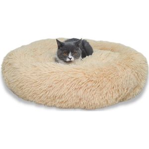 Topmast Fluffy Donut - Dierenmand - Donut Hondenmand - Beige - 50 cm - AKTIE