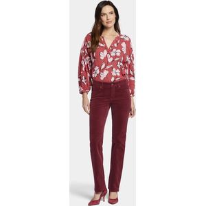 NYDJ Marilyn Straight Jeans Rood Corduroy | Cranberry Pie