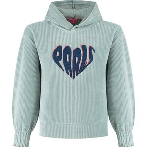 Meisjes hoodie rib velours - Powder blauw