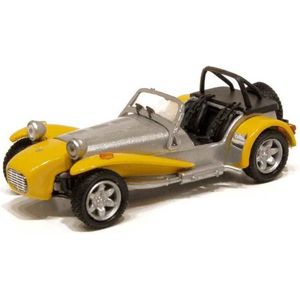 Caterham Super Seven (Geel) (8 cm) 1/43 Norev - Modelauto - Schaalmodel - Model auto - Miniatuurautos - Miniatuur auto