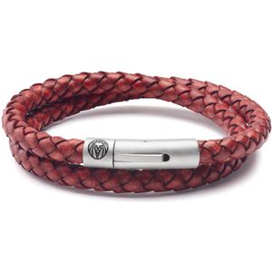Lucleon - Heren - Leer Armband - Rood