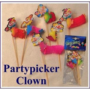 cocktailprikkers - clown - 6 stuks