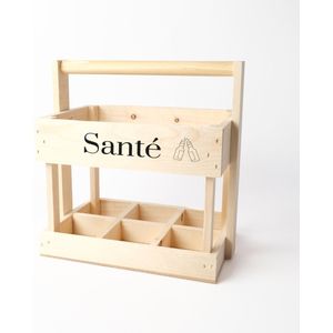 Bierkrat - Houten krat - Bierkrat hout - Bier cadeau - Houten bierkrat - Santé - bier cadeau - kadootje - cadeau