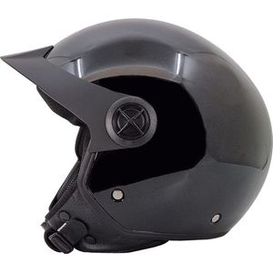 BHR 833 | peak jethelm | glans zwart | maat M | snorfiets, scooter & motor