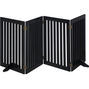 Relaxdays Veiligheidshekje - 92 cm hoog - deurhekje - traphekje - diverse breedtes - zwart - 4 panelen