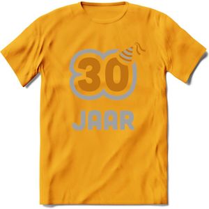 30 Jaar Feest T-Shirt | Goud - Zilver | Grappig Verjaardag Cadeau Shirt | Dames - Heren - Unisex | Tshirt Kleding Kado | - Geel - XL