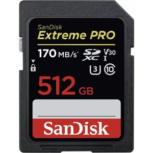 Sandisk Extreme PRO SDXC - Geheugenkaart - 512GB - V30 U3 UHS-I - 170MB/s