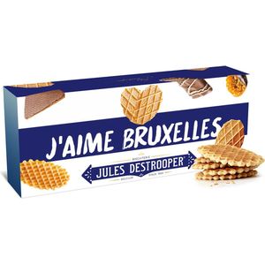 Jules Destrooper Parijse Wafels - ""I love Brussels / J'aime Bruxelles"" - 2 dozen met Belgische koekjes - 100g x 2