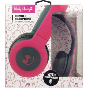 Wonkey Monkey - Koptelefoon - Headphone - Over Ear - On Ear - Rumble - Stereo - Roze