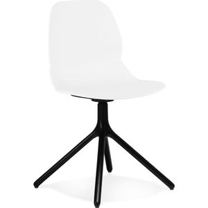 Alterego Witte design stoel 'TUCANA' met zwarte metalen poten