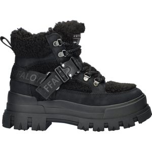 Buffalo Aspha Com Mid Warm dames veterboot - Zwart - Maat 41