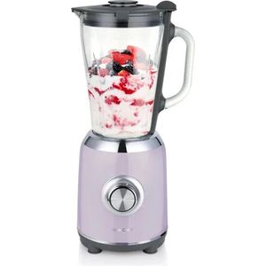 SILVERCREST® KITCHEN TOOLS Blender pastel - Vermogen: 600 W - Mengkan: 1,75 L - Snelheden: 5 + pulse functie - Kleur: Lila - Voor shakes, smoothies, crushed ice etc. - Deksel met vulopening en doseerdop - Inclusief 10 receptsuggesties